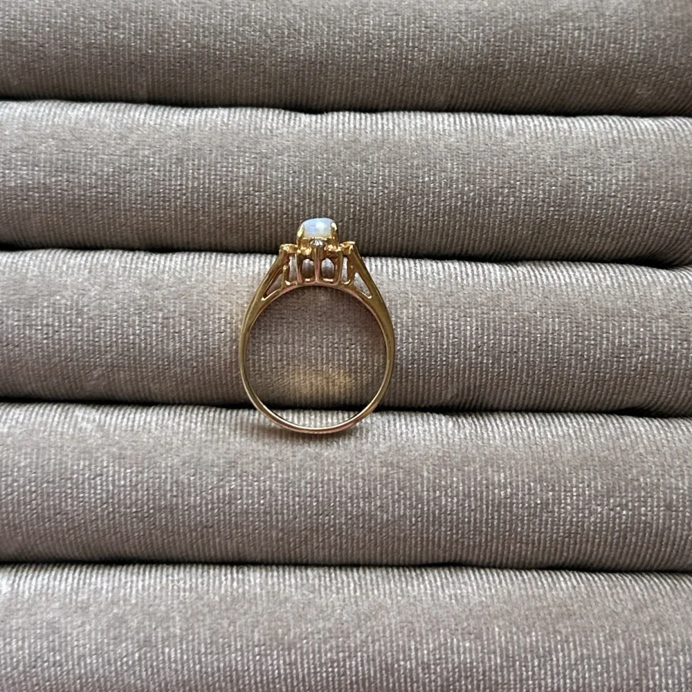 Gold Opal Sunburst Ring - women’s jewelry